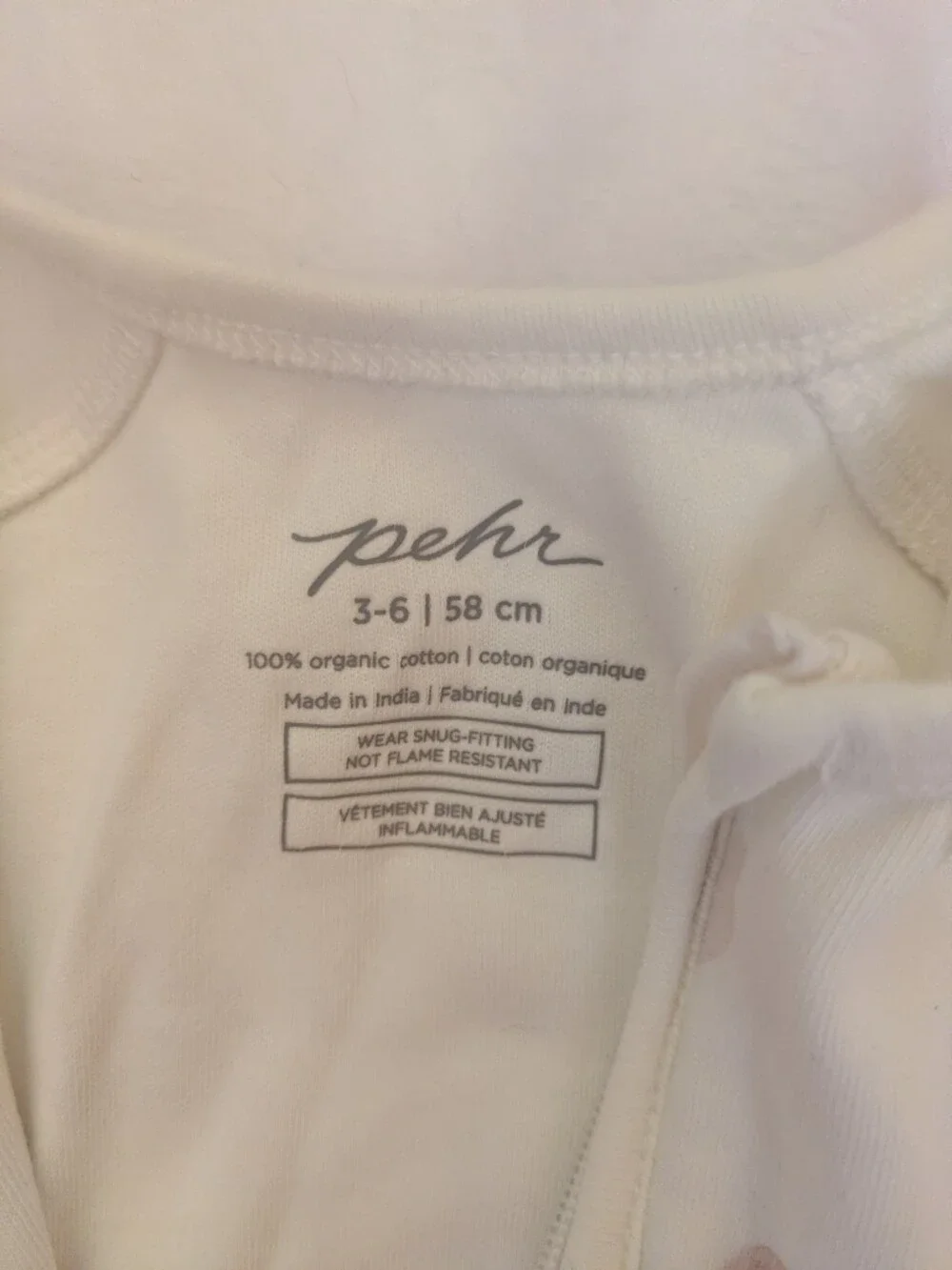Pehr Baby Zip-Front One-Piece Pajamas Cream Moon Planet 3-6 Month Organic Cotton